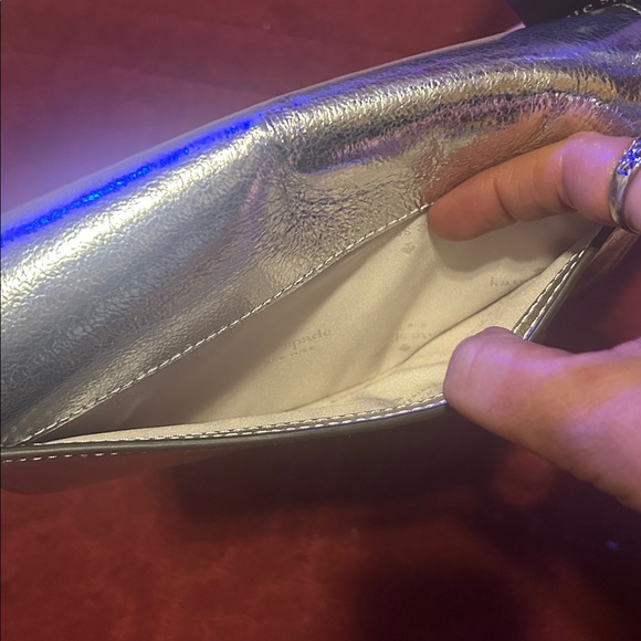🩶BRAND NEW WITH TAGS🩶Kate Spade Metallic Silver Shoulder Bag - Picture 11 of 16